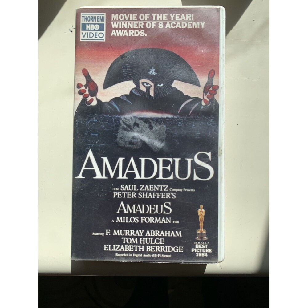 EUC Amadeus Hard Case F MurrayAbraham Tom Hulce (VHS 1984) 8 Academy Awards 1984